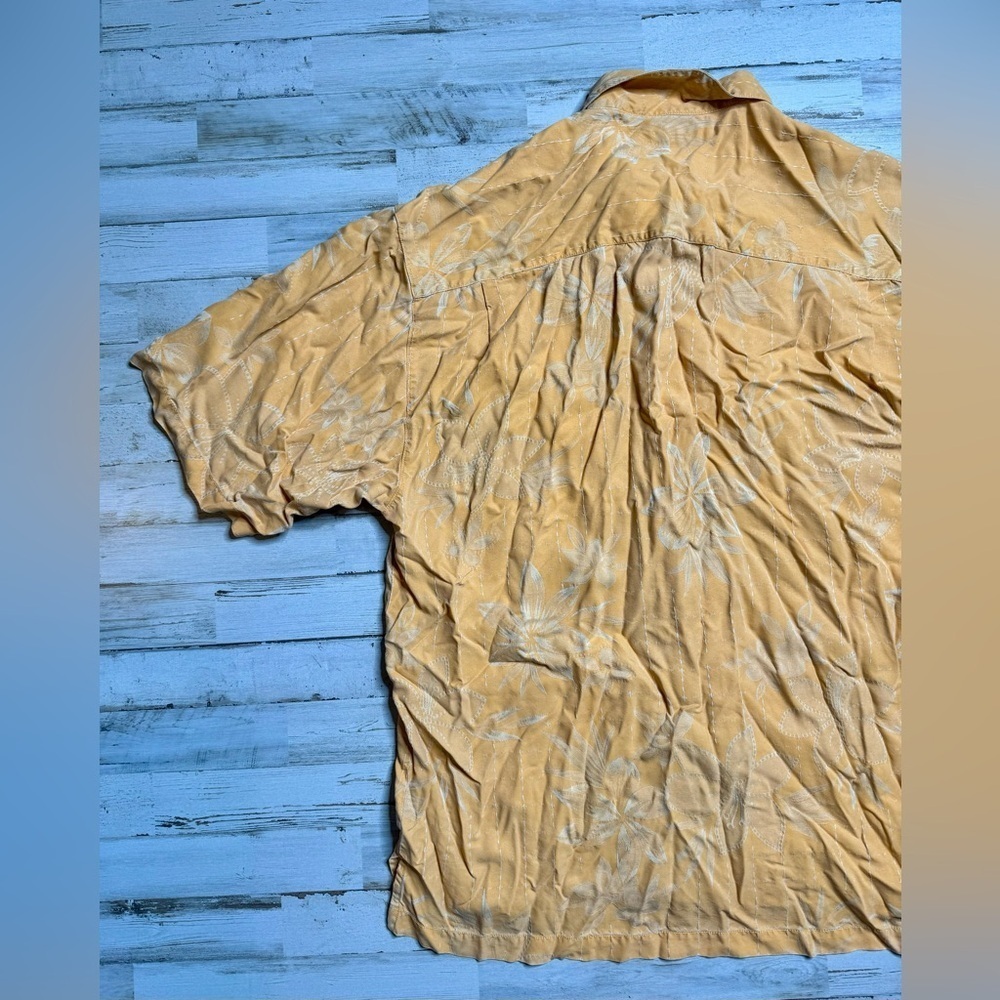 Tommy Bahama Mens XL 100% Silk Hawaiian Shirt Orange - Picture 9 of 9